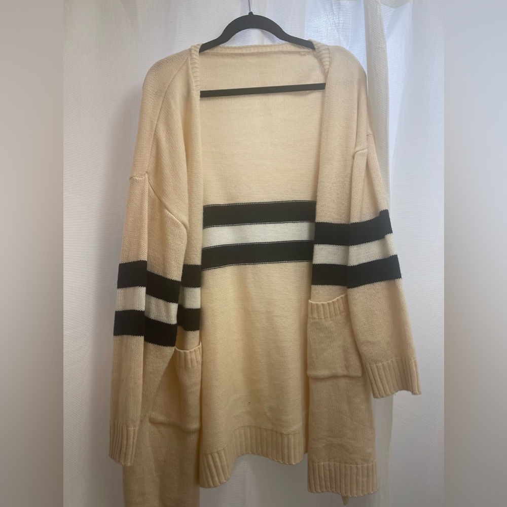 Cream striped cardigan